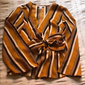 Topshop Tie Front Blouse